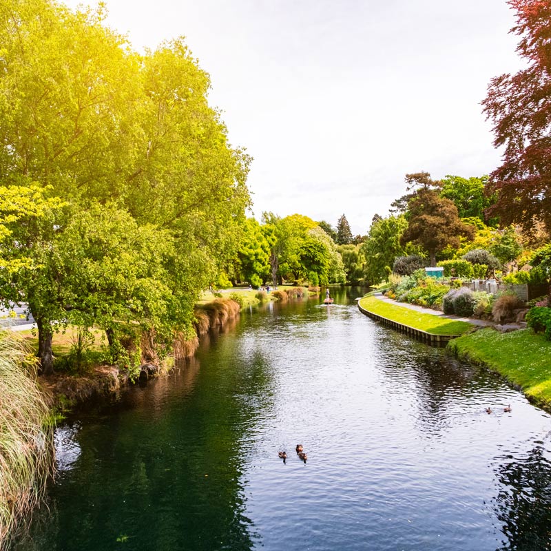Christchurch river in botanical garden
