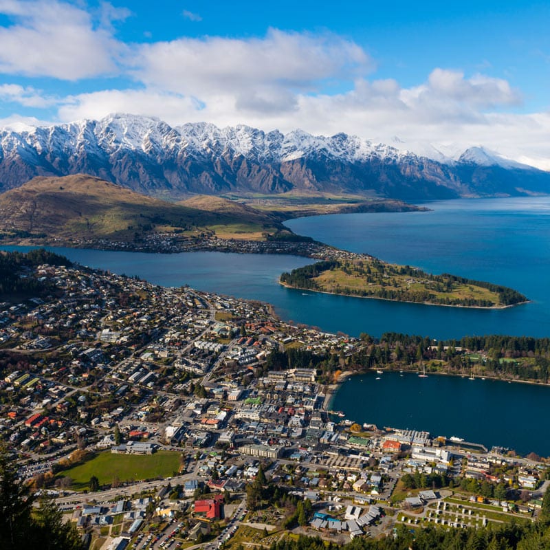 Queenstown city from above